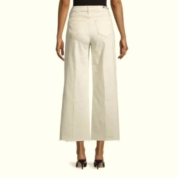 NWOT L’AGENCE Danica Wide Leg High Rise crop Jeans Macadamia - Picture 2 of 12